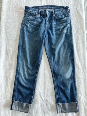 Citizens Of Humanity Washed Blue Cropped Straight Jeans